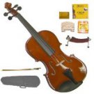Merano MV200 1/10 Size SolidWood Violin,Case,Bow+Rosin+2 Sets Strings+2 Bridges+Tuner+Shoulder Rest