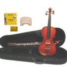 1/2 Size Solidwood Violin,Boxwood Parts with Case,Bow+Extra Set of Strings+Extra Bridge+Rosin