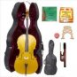 Merano 1/4 Size Gold Cello with Hard Case+Soft Bag+Bow+2 Sets Strings+2 Bridges+Tuner+Rosin