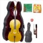 Merano 1/4 Size Gold Cello with Hard Case+Soft Bag+Bow+2 Sets Strings+Tuner+Rosin
