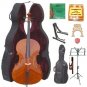 Merano 1/4 Size Student Cello, Hard Case,Soft Bag,Bow,2 Sets Strings,2 Bridges,Tuner,Rosin,2 Stands