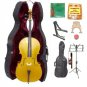 Merano 1/4 Size Gold Cello, Hard Case,Soft Bag,Bow,2 Sets Strings,2 Bridges,Tuner,Rosin,2 Stands