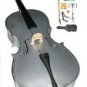 Merano 1/4 Size Silver Cello w/Bag,Bow+Rosin+2 Sets Strings+Tuner+Cello Stand+Music Stand