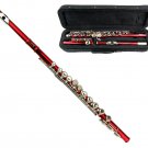 New Merano 16 Hole C Key Red Flute with Carrying case