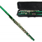 Merano 16 Hole C Key Green Flute with Carrying case
