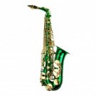 E Flat GREEN / Gold Alto Saxophone with Case