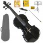 Merano 1/8 Size Black Violin with Bow, Music Stand