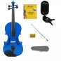 1/8 Size Blue Violin,Blue Bow,Case+Rosin+2Sets of Strings+Clip On Tuner
