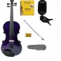 1/8 Size Purple Violin,Bow,Case+Rosin+2Sets of Strings+Clip On Tuner