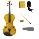 1/10 Size Gold Violin, Bow,Case+Rosin+2Sets of Strings+Clip On Tuner
