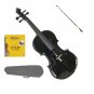 4/4 Size Black Acoustic Violin,Case,Bow+Rosin+2 Sets of Strings