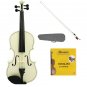 1/2 Size White Acoustic Violin,Case,Bow+Rosin+2 Sets of Strings
