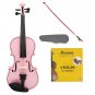 3/4 Size Pink Acoustic Violin,Case,Bow+Rosin+2 Sets of Strings