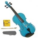 4/4 Size Blue Acoustic Violin,Case,Bow+Rosin+2 Sets of Strings
