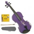 4/4 Size Purple Acoustic Violin,Case,Bow+Rosin+2 Sets of Strings