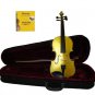 1/8 Size Gold Acoustic Violin,Case,Bow+Rosin+2 Sets of Strings