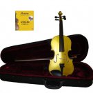 1/10 Size Gold Acoustic Violin,Case,Bow+Rosin+2 Sets of Strings