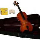 1/16 Size Natural Acoustic Violin,Case,Bow+Rosin+2 Sets of Strings+2 Bridges