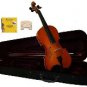 1/16 Size Natural Acoustic Violin,Case,Bow+Rosin+2 Sets of Strings+2 Bridges