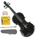 Merano 1/10 Size Black Acoustic Violin,Case,Bow+Rosin+2 Sets of Strings+2 Bridges