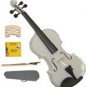 Merano 1/8 Size White Acoustic Violin,Case,Bow+Rosin+2 Sets of Strings+2 Bridges