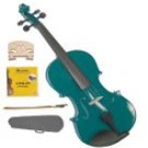 Merano 4/4 Size Green Acoustic Violin,Case,Bow+Rosin+2 Sets of Strings+2 Bridges