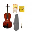 Merano 4/4 Size Natural Acoustic Violin,Case,Bow+Rosin+2 Sets of Strings+2 Bridges+Pitch Pipe