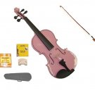 Merano 1/10 Size Pink Acoustic Violin,Case,Bow+Rosin+2 Sets of Strings+2 Bridges+Pitch Pipe