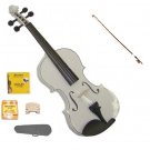 Merano 4/4 Size White Acoustic Violin,Case,Bow+Rosin+2 Sets of Strings+2 Bridges+Pitch Pipe