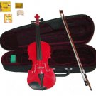 Merano 4/4 Size Red Acoustic Violin,Case,Bow+Rosin+2 Sets of Strings+2 Bridges+Pitch Pipe