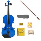 Merano 1/10 Size Blue Acoustic Violin,Case,Bow+Rosin+2 Sets of Strings+2 Bridges+Pitch Pipe