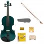 Merano 1/16 Size Green Acoustic Violin,Case,Bow+Rosin+2 Sets of Strings+2 Bridges+Pitch Pipe