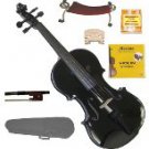 Merano 1/2 Size Black Violin,Case,Bow+Rosin+2 Sets Strings+2 Bridges+Tuner+Shoulder Rest