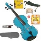 Merano 1/2 Size Blue Violin,Case,Bow+Rosin+2 Sets Strings+2 Bridges+Tuner+Shoulder Rest
