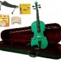 Merano 4/4 Size Green Violin,Case,Bow+Rosin+2 Sets Strings+2 Bridges+Tuner+Shoulder Rest