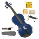 Merano 4/4 Size Blue Violin,Case,Bow+Rosin+2 Sets Strings+2 Bridges+Tuner+Shoulder Rest