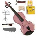 Merano 4/4 Size Pink Violin,Case,Bow+Rosin+2 Sets Strings+2 Bridges+Tuner+Shoulder Rest+Music Stand