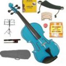 Merano 1/2 Size Blue Violin,Case,Bow+Rosin+2 Sets Strings+2 Bridges+Tuner+Shoulder Rest+Music Stand
