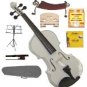 Merano 4/4 Size White Violin,Case,Bow+Rosin+2Sets Strings+2 Bridges+Tuner+Shoulder Rest+Music Stand