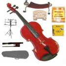 Merano 4/4 Size Red Violin,Case,Bow+Rosin+2Sets Strings+2 Bridges+Tuner+Shoulder Rest+Music Stand