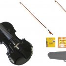 Merano 1/10 Size Black Violin,Case,2 Bows+Rosin+2 Sets of Strings+2 Bridges+Tuner