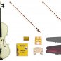 Merano 1/2 Size White Violin,Case,2 Bows+Rosin+2 Sets of Strings+2 Bridges+Tuner