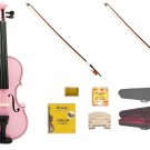 Merano 1/16 Size Pink Violin,Case,2 Bows+Rosin+2 Sets of Strings+2 Bridges+Tuner