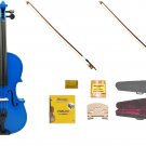 Merano 1/2 Size Blue Violin,Case,2 Bows+Rosin+2 Sets of Strings+2 Bridges+Tuner