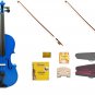 Merano 1/10 Size Blue Violin,Case,2 Bows+Rosin+2 Sets of Strings+2 Bridges+Tuner
