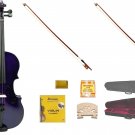 Merano 1/8 Size Purple Violin,Case,2 Bows+Rosin+2 Sets of Strings+2 Bridges+Tuner