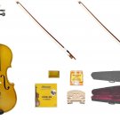 Merano 1/16 Size Gold Violin,Case,2 Bows+Rosin+2 Sets of Strings+2 Bridges+Tuner
