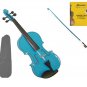 4/4 Size Blue Acoustic Violin,Bow+Case+Bridge+Rosin+2 Sets of Strings