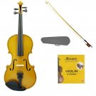 1/16 Size Gold Acoustic Violin, Bow+Case+Bridge+Rosin+2 Sets of Strings