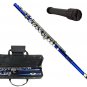 BLUE LACQUER PLATED FLUTE WITH CASE + Free Stand
